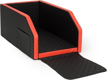 Автоматичне ліжко для собак Velinda, автокрісло для собак, 55x100 см, чорно-червоне
