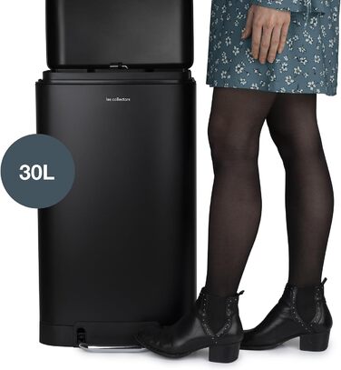 Відро для сміття Les Collectors №712, 30 л, чорне, знімний внутрішній контейнер, тихий закриття