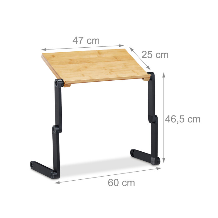 Relaxdays Laptop Stand Bamboo Aluminum