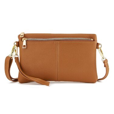 Сумка жіноча через плече зі шкіри, коричнева - кросбоді, багатофункціональна, сучасна