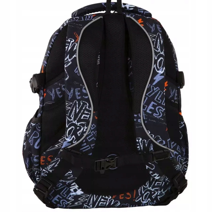 Великий багатокамерний шкільний рюкзак CoolPack чорний зі світловідбиваючими елементами