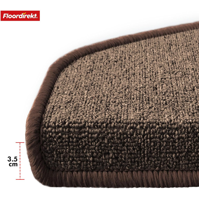 London Pro Stair Treads - 15 Piece Set - Non-Slip Carpet Stair Treads, 25x65 cm (Brown)