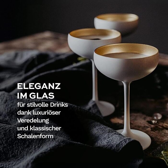 Набір келихів для шампанського Stölzle Lausitz Elements, 6 шт., 230 мл, чорний/бронзовий – елегантні келихи з кришталевого скла без свинцю, придатні для миття в посудомийній машині та ударостійкі