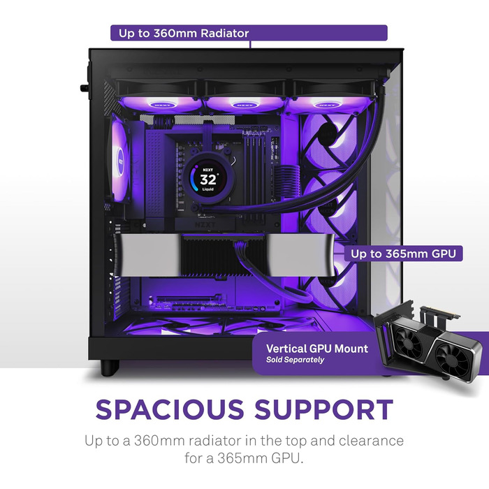 NZXT H6 Flow RGB: Корпус ПК Mid-Tower з двома камерами, чорний