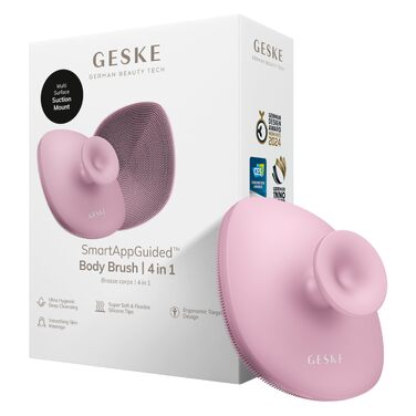 Силіконова щітка для тіла GESKE Body Brush 4 в 1 для глибокого очищення та масажу, ергономічний дизайн, рожева