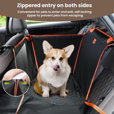 Pecute Dog Car Seat - Reinforced Seat for Medium & Large Dogs - Secure Car Dog Bed with 4 Straps - Rear Seat Dog Crate