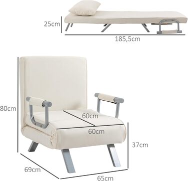 HOMCOM Convertible Sofa Bed with Adjustable Backrest
