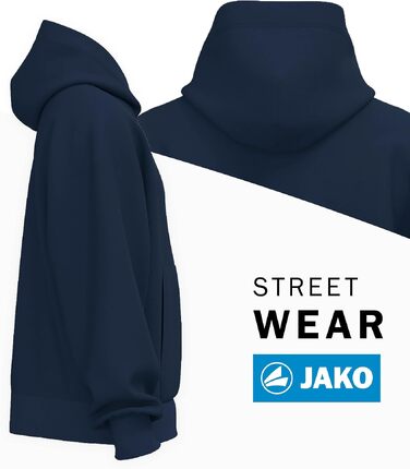 Товстовка-худі JAKO Wardrobe унісекс, бавовняна, щільна тканина 400 г/м², синя, розмір XS