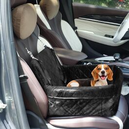 Автокрісло для собак, 40x40x35 см, чорне. Підходить для маленьких та середніх собак. З двома ременями кріплення.