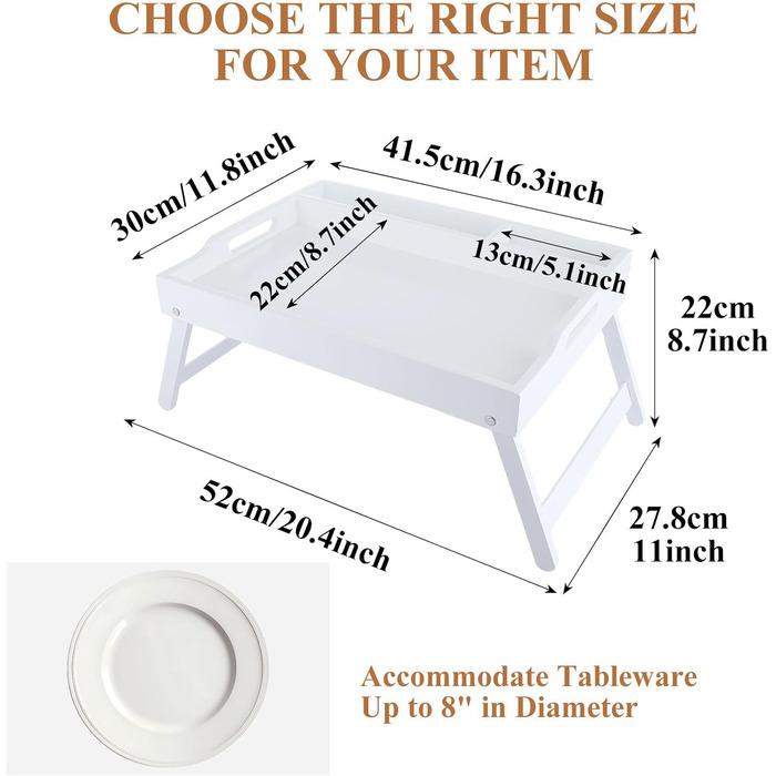 Бамбуковий столик SHUESS для ліжка та дивану, чорний, з регульованими ніжками, 41,5 x 30 x 20,5 см. Ідеально для сніданку, роботи, сервірування та відпочинку.