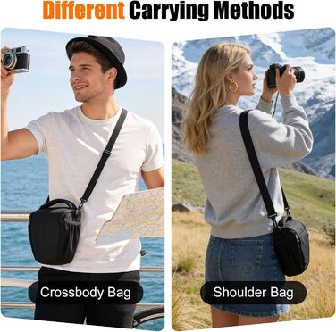 Сумка на плече для камери DSLR/SLR, чорна, сумісна з Nikon, Canon, Sony (водонепроникна)