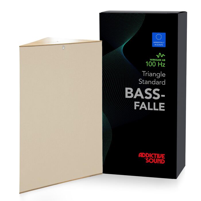 Бас-пастка для кутів Addictive Sound Standard — Студійна акустична панель (басова пастка) зі спеціальної мінеральної вати, 80-2000 Гц, бежева, 98 см, Made in EU