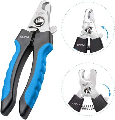 Професійний кусачко-напильник для собак та котів, блакитний. Кусачки для собак, великих порід. Безпечна обрізка кігтів.