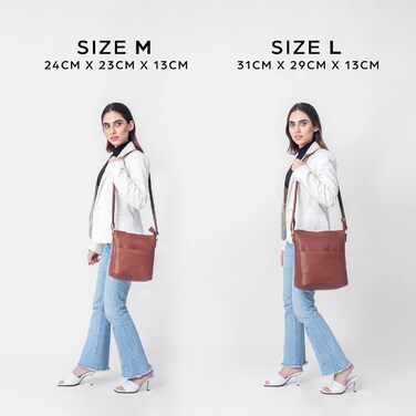 Сумка жіноча EABAGS шкіряна через плече преміум-класу для роботи, університету, школи, відпочинку, коричнево-червона (L, Nappa)