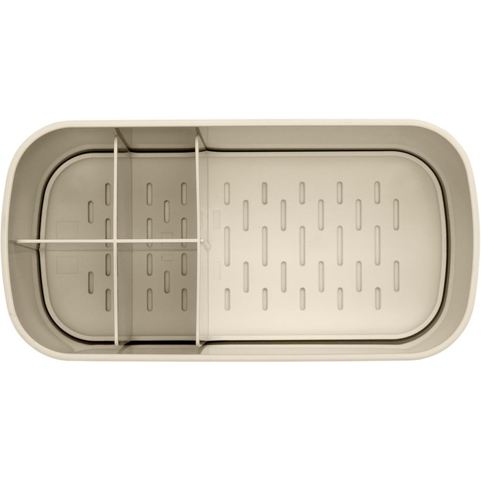 Полиці для ванної Brabantia Renew Soft Beige, підставка для раковини, тримач для зубних щіток, нековзна, корозійностійка, легко миється, 19,7x9,8x11 см