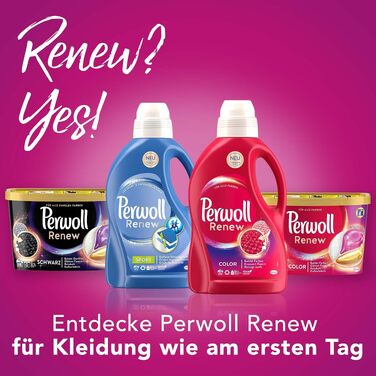 Рідкий засіб для прання Perwoll Renew Blütenrausch для кольорового та білого одягу, квітковий аромат, 1.44 л (на 50 прань)