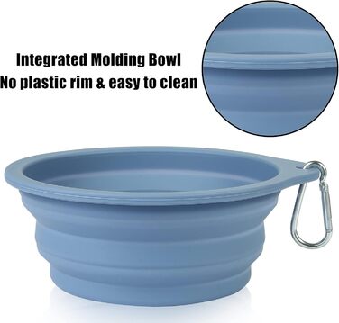 Складаний миска для собак SLSON, 2 шт. - портативна годівниця для тварин, для подорожей, сірий колір