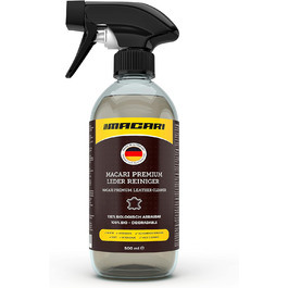 Macari Leather Care 500ml Balsam + 500ml Cleaner + 2 Sponges + Leather Brush Premium Leather Cleaner Set Beeswax for Leather Couch, Car, Furniture, Jacket, Clothing, Sofa, Handbag, Shoes, Saddle Leather Fat (500ml Leather Cleaner)