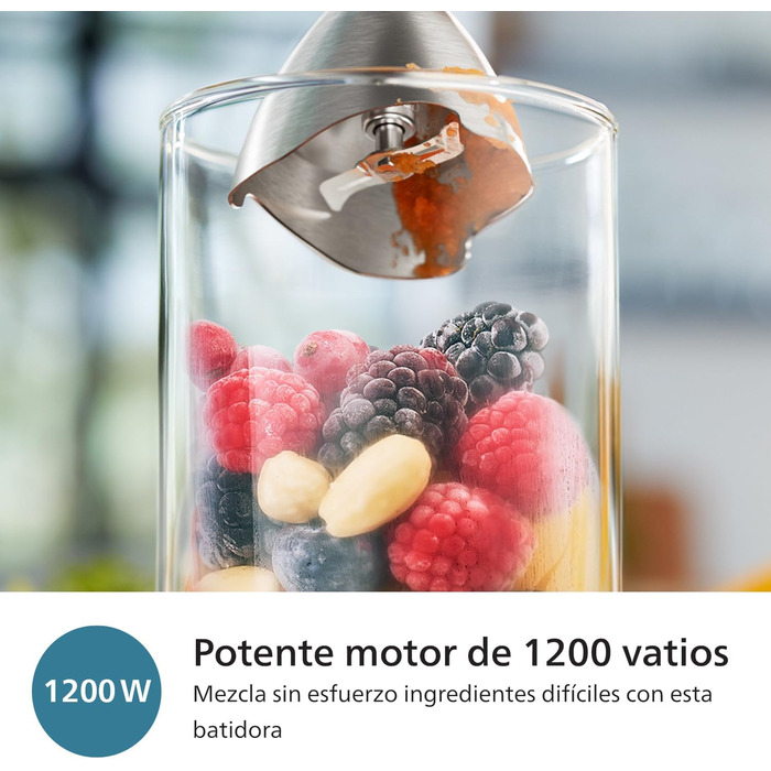 Philips 5000 Series Immersion Blender with Chopper, Compact Chopper, Whisk - 1200W Power. ProMix Technology. LED Speed Indicator. Variable Speed Control (HR2685/00) + Chopper, Compact Chopper, Whisk