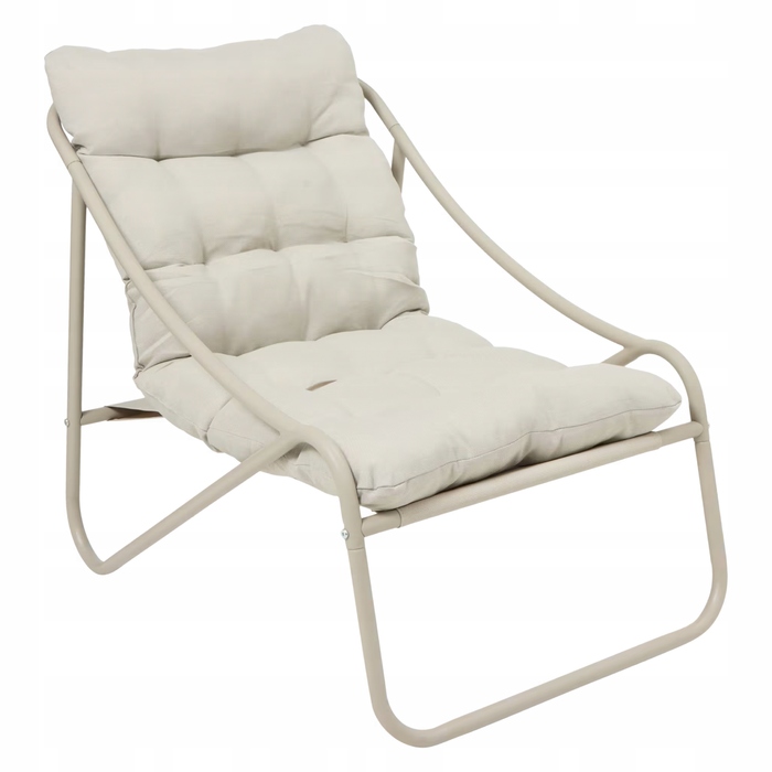 Садовий шезлонг для тераси та балкона з м'якою подушкою, комфортне крісло-фотель