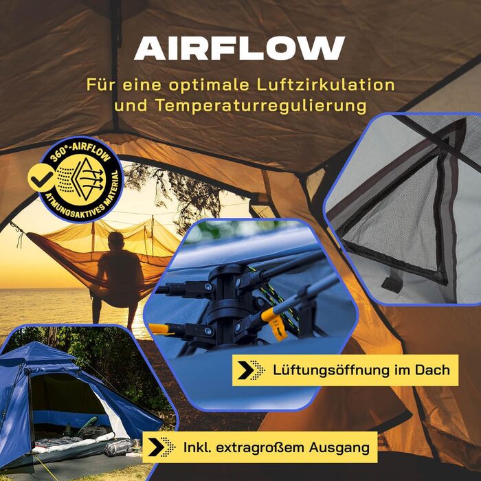 Lumaland Outdoor Pop-Up Dome Tent - 2-3 Person Tent