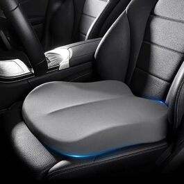 Подушка для сидіння в авто з Memory Foam, ортопедична для водія, чорна (сіра). Підвищення сидіння, для офісного крісла, інвалідного візка.