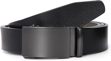 Чоловічий шкіряний ремінь на пряжці з автоматичною застібкою, 35 мм, регульований, 130 см, для костюма та ділового одягу (Y-чорний)