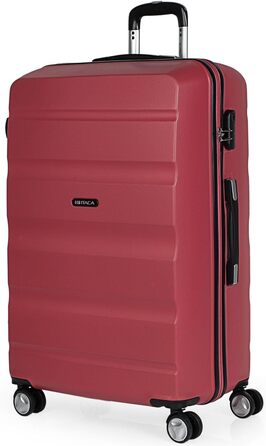 ITACA - Large Suitcase, 4 Wheels, Large Lightweight Suitcase. Rolling Travel Suitcase Large. Large Suitcase for Airplanes, Hard Shell with Checked Lock - Trolley, (Coral Red)