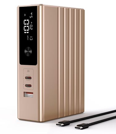 Power Bank KU XIU 25000mAh 100W з 3 портами, LCD-дисплеєм, PD 3.0 для MacBook, iPhone, Galaxy, iPad (Зелений)