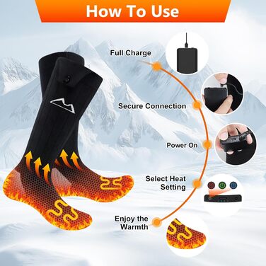 Гріючі шкарпетки KomfortPlus Pro 2.0 ye-02: для полювання, катання на лижах, піших прогулянок. Машинне прання. Для чоловіків та жінок