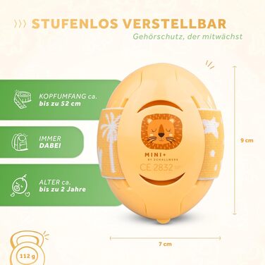 Дитячі шумопоглинаючі навушники-захисники Schallwerk® Mini+ (Lion Honey) — преміум захист слуху для немовлят та дітей