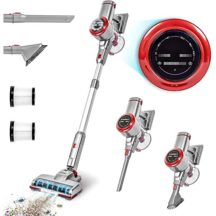 Duronic VC24: Бездротовий акумуляторний пилосос 220W з HEPA-фільтром, 3 швидкості, 50 хв роботи, без мішка