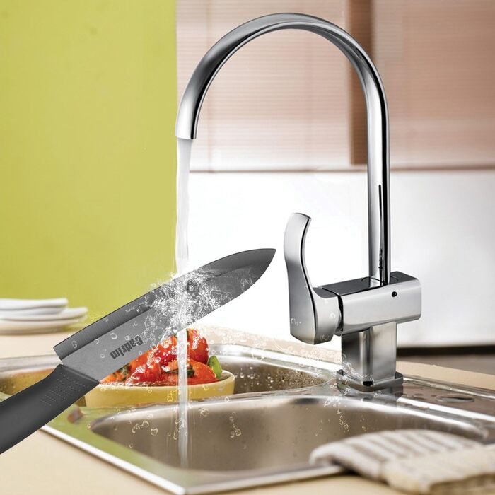 Набір керамічних ножів Cadrim (5 шт.): кухонні, для овочів, м'яса, з захистом леза | Чорний