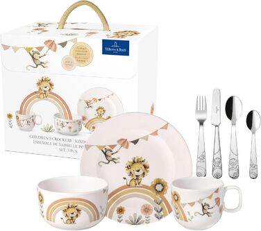 Дитячий набір столових приборів Villeroy & Boch Boho Kids (4 шт.) - нержавіюча сталь, сріблястий/платиновий, придатний для миття в посудомийній машині
