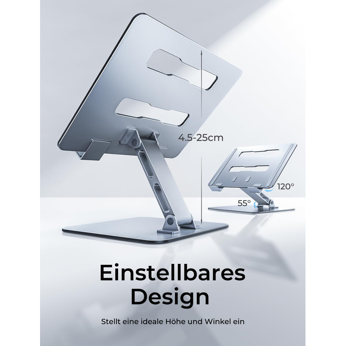 Регульований підставка для ноутбука: ергономічна, складна, з алюмінію, для MacBook Pro, HP (10–16