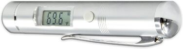 TFA Dostmann Flash Pen Infrared Thermometer, contactless measurement, versatile, robust metal housing, silver, L 19 x W 87 x H 15 mm