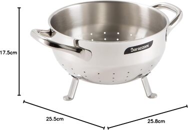 Ситечко кухонне Barazzoni Chef Line, нержавіюча сталь 18/10, діаметр 22 см, Made in Italy
