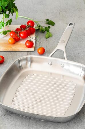 Бра Signature Гриль-сковорода рифлена 24 см з нержавіючої сталі, універсальна для всіх плит