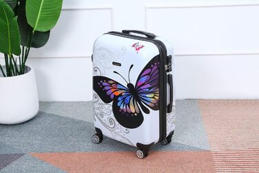 Polycarbonate Suitcase | Medium-Sized Suitcase | 20kg Suitcase | Medium-Sized Suitcase with 4 Wheels | Medium-Sized Suitcase | Rose Gold (Middle 65cm, White)