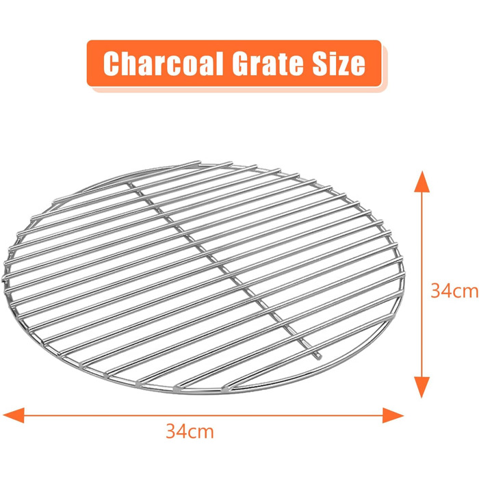 Решітка для гриля Weber діаметром 47 см Denmay (сумісна з Weber One-Touch, Bar-B-Kettle, Smokey Mountain Cooker)