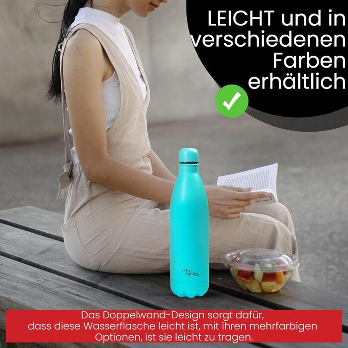 Термос-пляшка з нержавіючої сталі Otto Koning, 1000 мл, подвійні стінки, вакуумна ізоляція, BPA-free, зелений