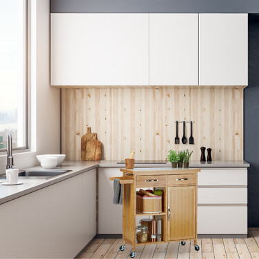 Relaxdays Kitchen Cart with Marble Top