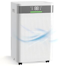 Електричний осушувач повітря HAUSHOF 20л/день, 41дБ, з іонізацією, для приміщень до 30м², 4.5л бак, LED дисплей, 3 режими, портативний