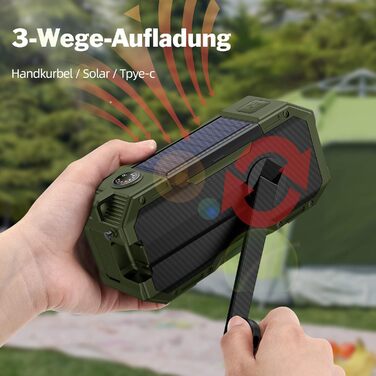 Портативне радіо Libovgogo DF-588D DAB+ FM з Bluetooth, водонепроникний динамік, радіо з ручкою, сонячна панель, Powerbank 4000mAh, ліхтарик, стробоскоп, нічник, будильник, SOS