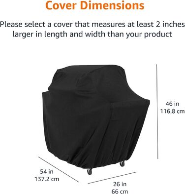 Водонепроникний чохол для газового гриля Amazon Basics, 137x66x117 см, чорний, для вулиці