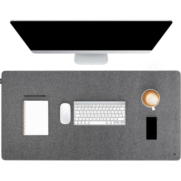 Підкладка під стіл FORMGUT з фетру, 90x30 см (світло-сірий) - килимок для ноутбука, XXL мишка, підкладка на стіл