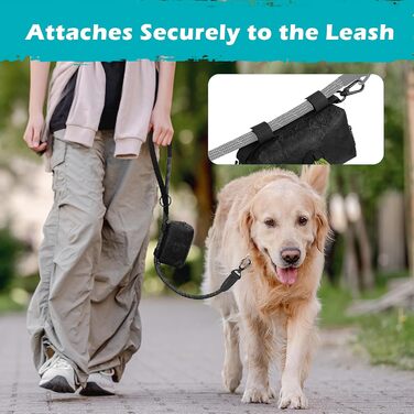 Диспенсер для собачих відходів PetBonus, водонепроникний, з місткістю для ласощів та 15 пакетиків (Чорний)