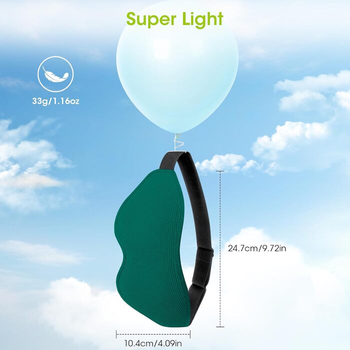 Маска для сну для тих, хто спить на боці, 2025 року, оновлений дизайн, 3D світлоблокуюча маска для очей, для жінок та чоловіків, зручна та дихаюча, без тиску, з регульованою гумкою для подорожей (Морська синя)