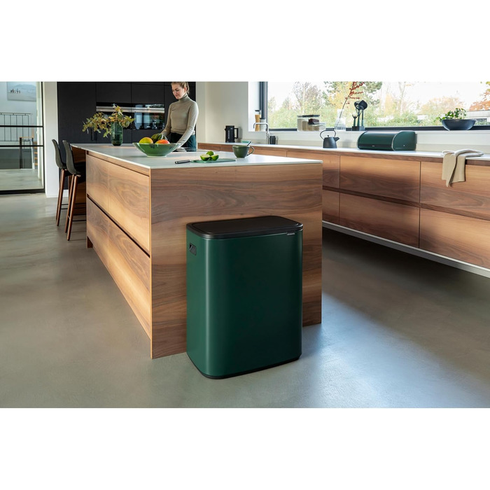 Сміттєвий бак Brabantia білий 60 літрів з внутрішнім відром (Pine Green)