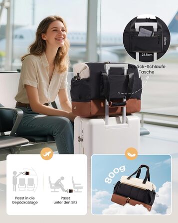 Сумка-валіза LOVEVOOK для жінок, легка, клінічна/лікарняна сумка, дорожня сумка-мішок, валіза ручної поклажі, спортивна сумка з відділенням для взуття (бежевий+світло-зелений+оливковий, M-30L)